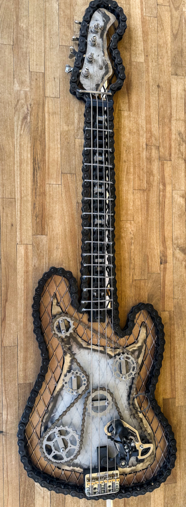 custom welded metal guitar art 